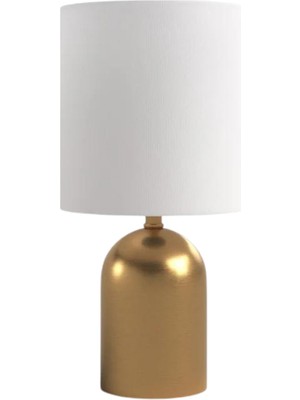 Vinner Nuur Statik Eskitme Mat Gold Metal Abajur - Beyaz