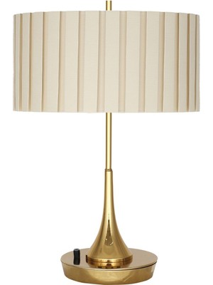 Vinner Bugle Gold Kaplama Dimmerli Metal Abajur - Kırma Krem