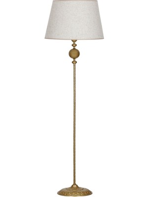 Vinner Conic Eskitme Tek Ayaklı Metal Burgulu Lambader - Gold Şeriti Sarı Kırçıl