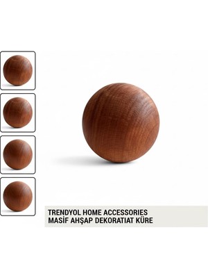 Rembox Ahşap Kavanoz Kapağı Küre Top 8cm Çap Çok  Amaçlı Küre Ağır Doğal Ahşap Dekoratif Top 1 Ad