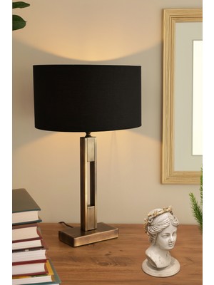 Vinner Memphis Antik Eskitme Kaplama Metal Abajur - Siyah