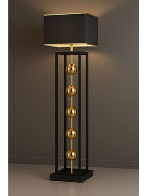 Vinner Orbix Gold Lambader - Modern Ayaklı Lamba Krem Başlık Altın Gövde