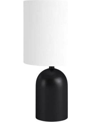 Vinner Nuur Statik Siyah Metal Abajur - Beyaz