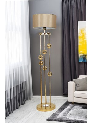 Vinner Plus Clichy Gold Kaplama Metal Lambader Renkli Işıklı Modern Tasarım Mataro Vizon