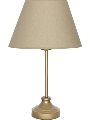 Vinner Onze Eskitme Mat Gold Metal Abajur, Masa Lambası - Hasır Bej