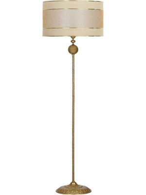 Epifanio Ottowa Eskitme Tekli Küre Burgulu Metal Lambader - Çift Gold Şeritli Mataro