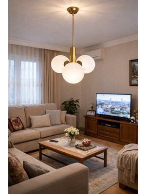 Vinner Mirello 3l Gold Cam Küre Sarkıt Avize – Modern Salon Aydınlatma