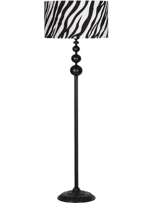 Epifanio Grasse Black Üçlü Küre Metal Lambader - Zebra Desenli