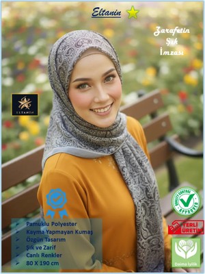 Eyfel Pamuklu Soft Özel Seri Şal (Etnik & Çiçekli Desen, Orjinal, Tesettür Giyim, Yeni Koleksiyon)