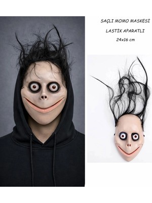 Eco Port Saçlı Momo Korku Maskesi 24X16 cm