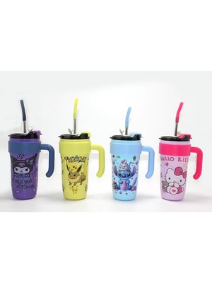 Eco Port Sevimli Anime Karakterli Pipetli Termos & Suluk ALK4714