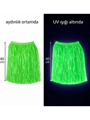 Eco Port Neon Yeşil Hawaii Parti Eteği 40 cm
