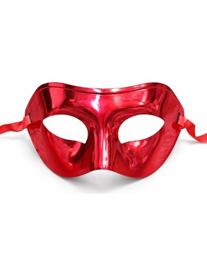 Eco Port Metalize Parlak Parti Maskesi Kırmızı Renk 16X7 cm