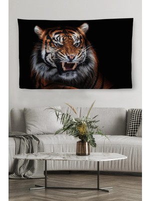 Duvar Örtüsü / Halısı Vahşi Kaplan Kaliteli Kanvas Kumaş -3960