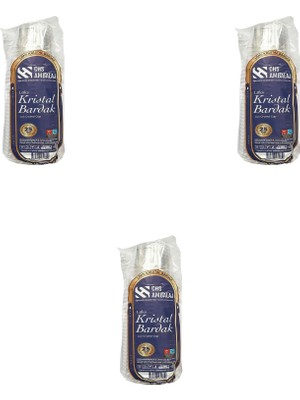 Chs Ambalaj Şeffaf Plastik Kristal Bardak - 180 Cc. - 180 Ml. - 25 Adetlik 3 Paket