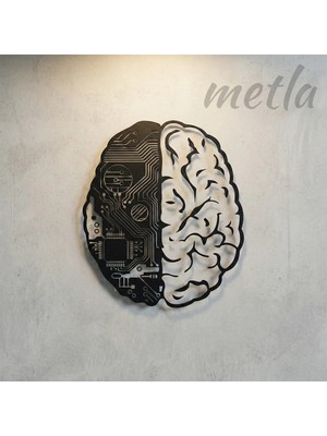 Metla Metal Sibernetik Beyin Metal Tablo Teknoloji Mühendislik Ofis Duvar Tablosu Yazılımcı Doktor Iş Hediyesi