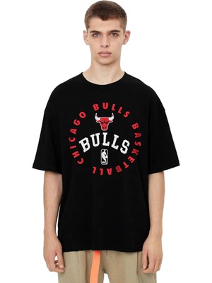 Rock&roll Bulls Basket Oversize Siyah Erkek Tişört