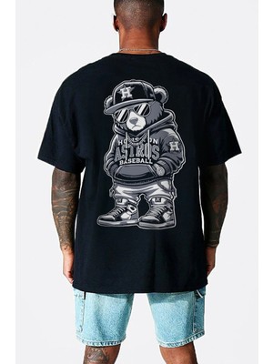 Rock&roll Hiphop Teddy Oversize Siyah Erkek Tişört