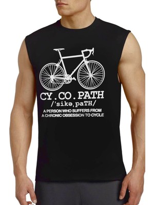 Rock&Roll Rock &roll Bisiklet Hastası Siyah Kesik Kol | Kolsuz Erkek Tshirt | Atlet