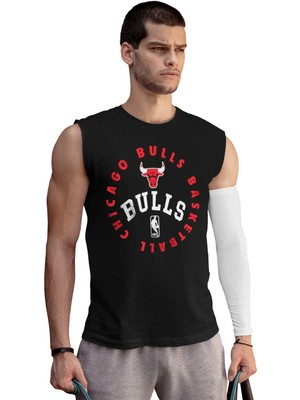 Rock&Roll Rock &roll Bulls Basket Siyah Kesik Kol | Kolsuz Erkek Tshirt | Atlet