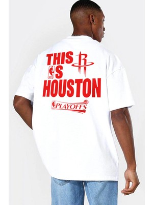 Rock&roll Rockets Basketbol Oversize Beyaz Erkek Tişört