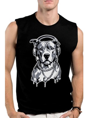 Rock&Roll Rock &roll Kolyeli Pit Siyah Kesik Kol | Kolsuz Erkek Tshirt | Atlet