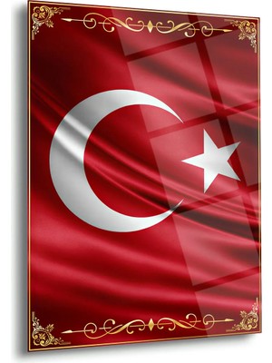 Shiny Art Türk Bayrağı Klasik Cam Tablo – ATA309