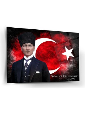Shiny Art Atatürk Adalet Sözlü Cam Tablo – ATA312