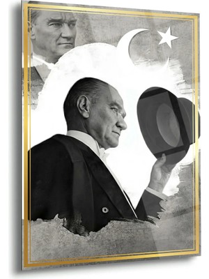 Shiny Art Atatürk Şapka Selamlı Cam Tablo – ATA306