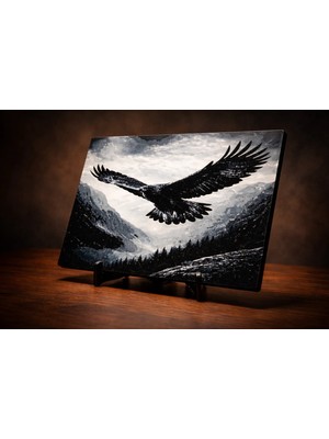 Olivyard Home Kartal Masa Dekoratif Tablo Stantlı Pla 22 x 16 cm