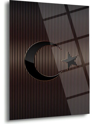 Shiny Art Türk Bayrağı Ay Yıldız Cam Tablo – ATA308