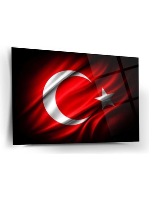 Shiny Art Türk Bayrağı Dalga Efektli Cam Tablo – ATA315