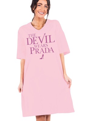 Rock&roll Marka Sever Pembe V Yaka Yarım Kol Diz Boyu Rahat Ev Elbisesi Gecelik