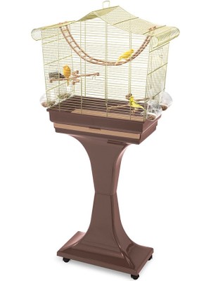 İmac Zengemtx Imac Sofıa Ayaklı Kuş Kafesi Kahve/gold 62,5X33X61/132CM