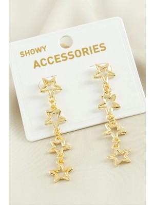 Zero Land Zengemtx Yıldız Tr Metal Küpe - Sarı