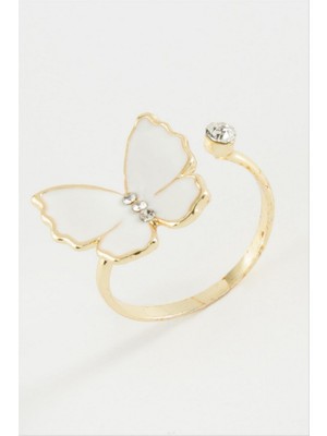 Zero Land Zengemtx Kelebek Taşlı Mineli Yüzük - Gümüş Rengi