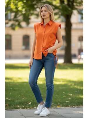 Grizum Omuzları Vatkalı Gömlek