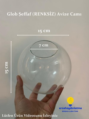 Erşah Aydınlatma Glob Şeffaf Cam Avize Camı