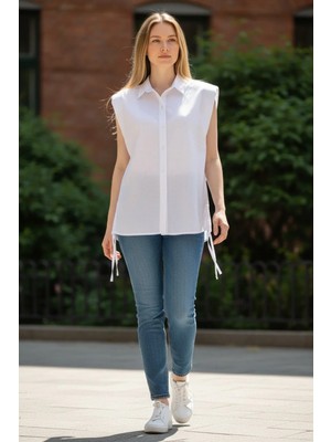 Grizum Omuzları Vatkalı Gömlek