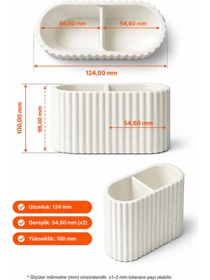 Yapı3D Çok Amaçlı Bölmeli Banyo Organizer | Sert Plastik Diş Fırçası & Diş Macunu Tutucu | Makyaj ve Kişisel Bakım Düzenleyici