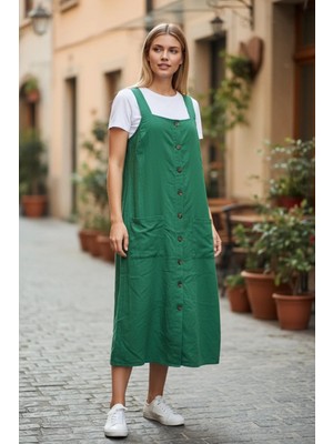 Grizum %100 Keten Elbise