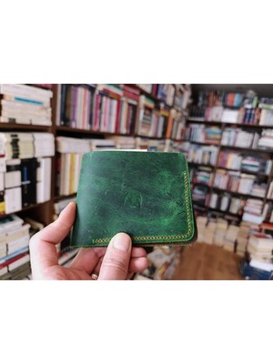 Mahfuz Gerçek Deri Tamamen El Emeği Cüzdan 22CM*8CM * 1 Kağıt Para Alanı 4 Kart Bölmesi  Dak8