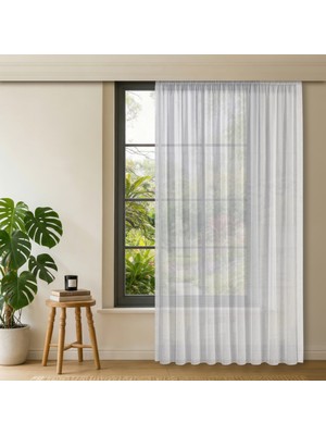 Gauze Fabric Design Lüks Ipeksi Dokulu Bambu Kırışmaz Ütü Gerektirmez Optik Beyaz Ekstraforlu Tül Perde