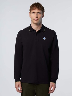 Polo Yaka Uzun Kollu Pamuk Erkek Tişört