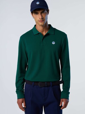 Polo Yaka Uzun Kollu Pamuk Erkek Tişört