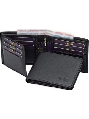 ABESS Cüzdan Kartlık Lüks Gerçek Deri Erkek Cüzdanı