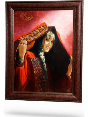 Es Dekor 93 x 73 cm Ölçülerinde, El Işçiliği Yağlı Boya Tablo