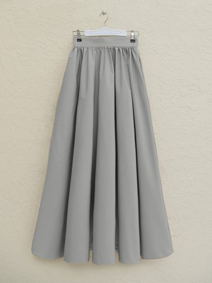 Modamorfo Cepli Pliseli Bondit Etek   -Gri