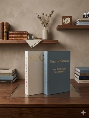 Rawliving Kumaş Kaplı Gold Rodin& Gold Theartof Dekoratif Kutu