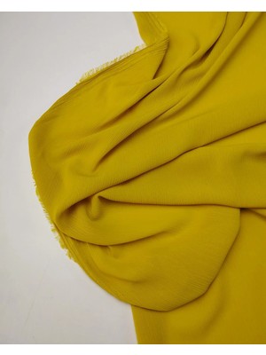 Kumaş Parça Hardal Renkte Kırinkıl Şifon Kumaş 140X200CM